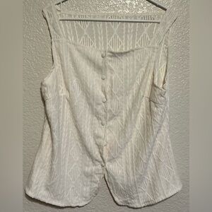 Elegant White Lace Button-Up Women's Top